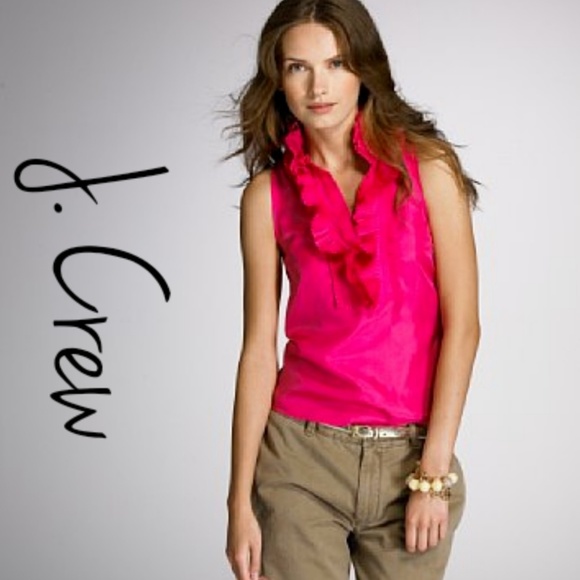 J. Crew Tops - NWOT . J. Crew Victoria Silk Ruffle Blouse, 4